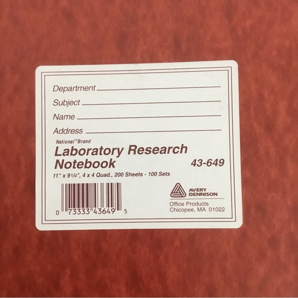 Avery Dennison Laboratory Research Notebook  200 - 100 Sets 43-649 Discontinued - Picture 2 of 6
